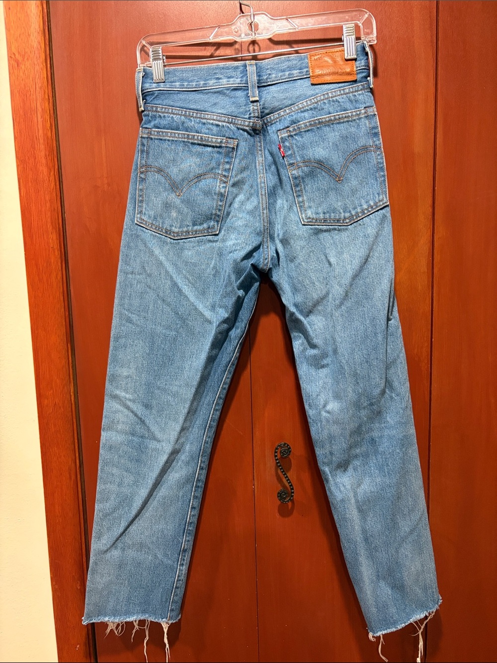 Levi's Light Blue Straight Jeans with Leather Patch